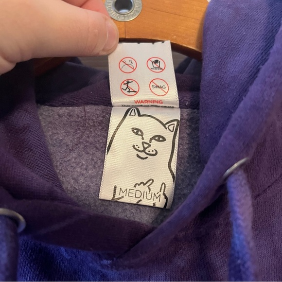 RIPNDIP Blue Purple Lightning Tie-Dye Psychedelic Hoodie Sweatshirtrt - Picture 5 of 5